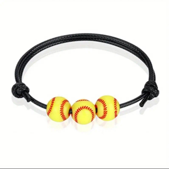 Softball Adjustable Rope Bracelet - Picture 3 of 4